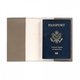 Personalized Taupe Leather Passport Cover Image 2 of 2